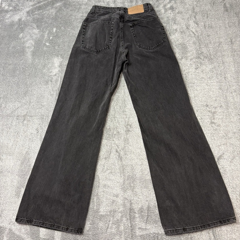 H&M Divided Womens Gray Distressed Wide Leg Jeans Size 4 EU36 Black Denim‎ - Picture 3 of 12